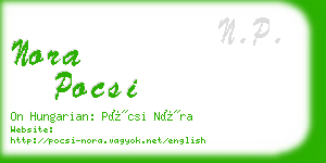 nora pocsi business card